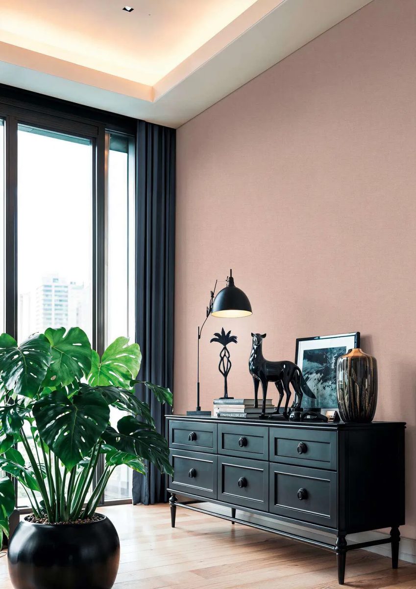 Plain wallpaper with a subtle texture | pink - 3012151