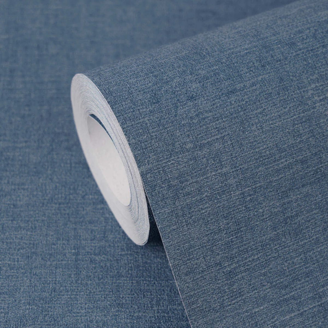 Vienkrāsainas tapetes ar smalku tekstūru | tumši zilā krāsā - 3012152