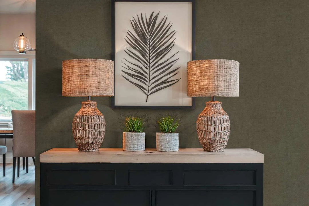 Plain non-woven wallpaper with a light texture, slightly glossy | dark brown - 3012160