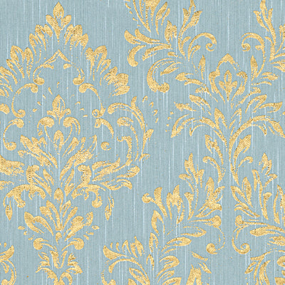 Klassikalise ornamendiga tekstiilitapeet - sinine ja kuld, 1126643