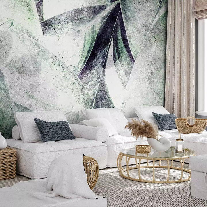 Wall Murals with tropical leaves in vintage style - Green inspiration - 135357
