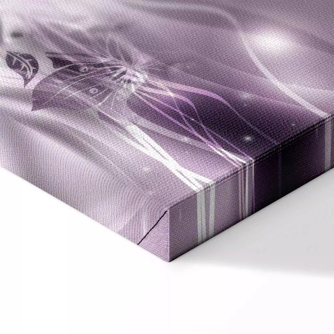 Kanva - violētos toņos, abstrakcija un lilijas - Ametista zvaigznājs, 92969 (x1)