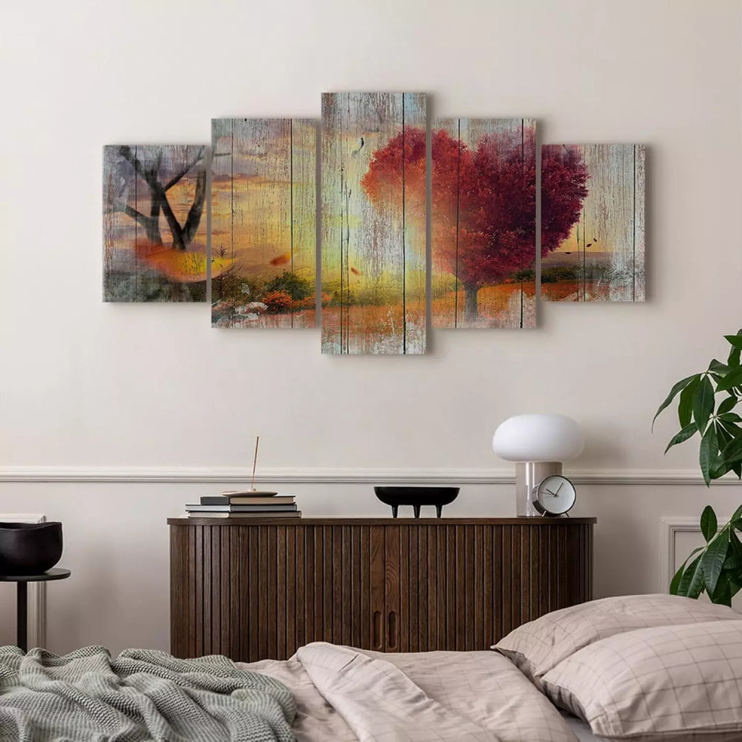 Canva with autumn landscape - lover's autumn, (x5), 93006