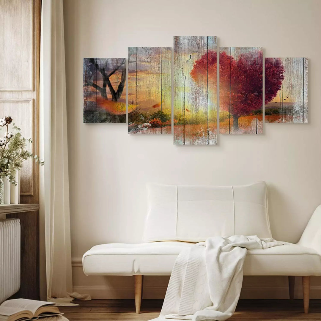 Canva with autumn landscape - lover's autumn, (x5), 93006