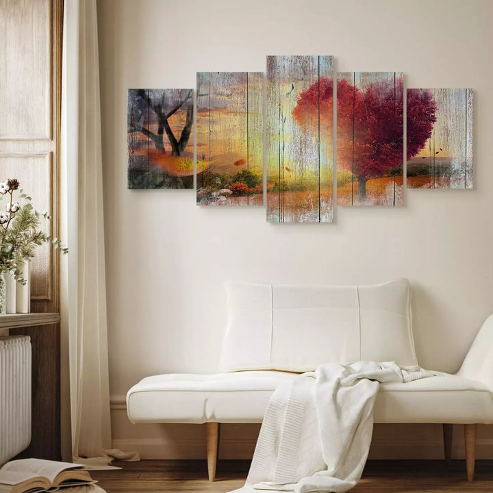 Canva with autumn landscape - lover's autumn, (x5), 93006