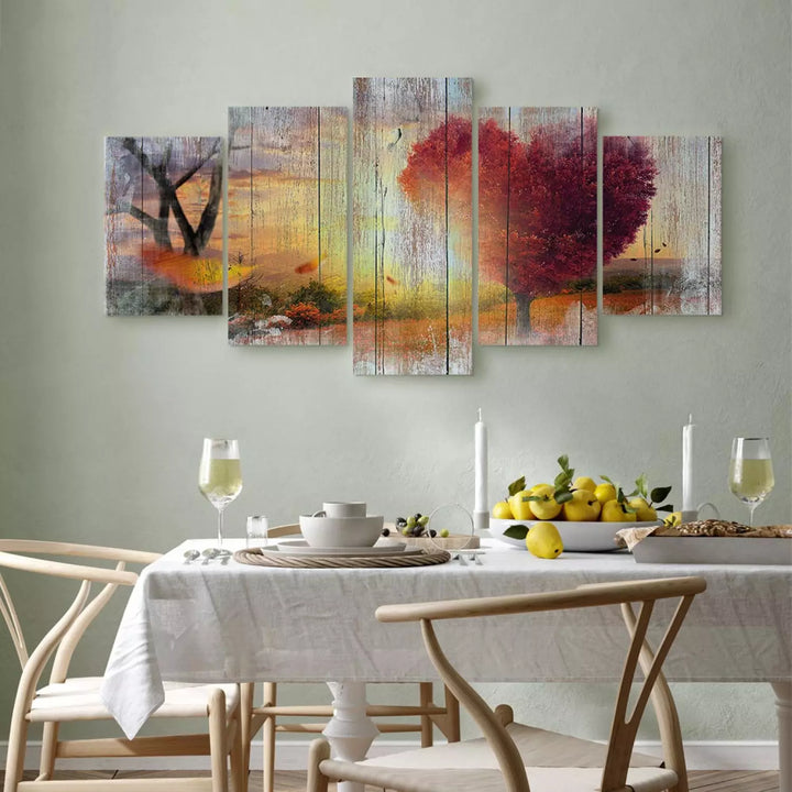Canva with autumn landscape - lover's autumn, (x5), 93006