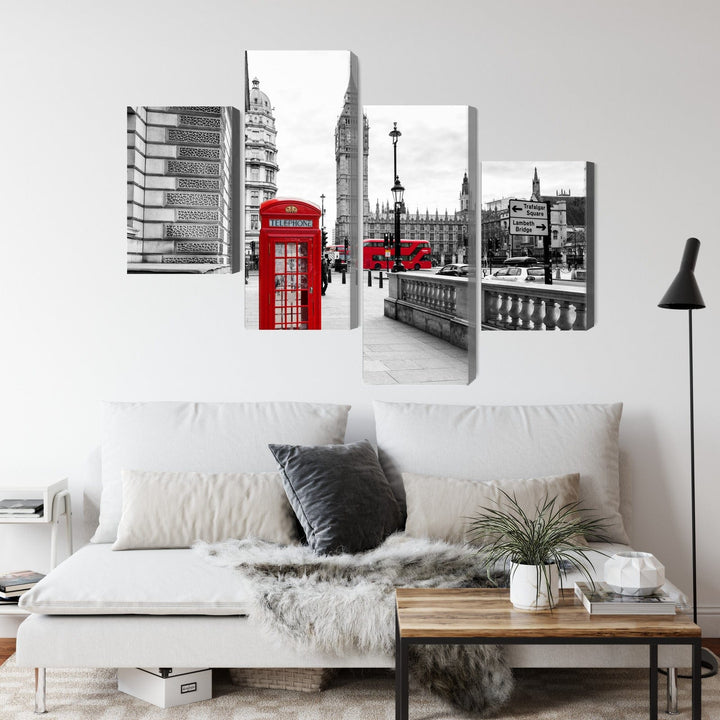 Canva - London Telephone Box and Big Ben, N-2147