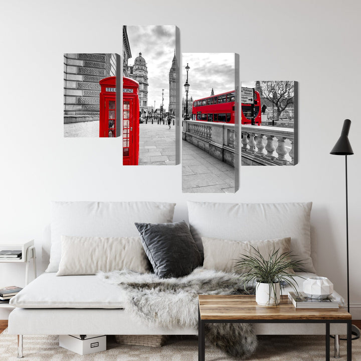 Canva - Red telephone box in London and Big Ben, N-2197
