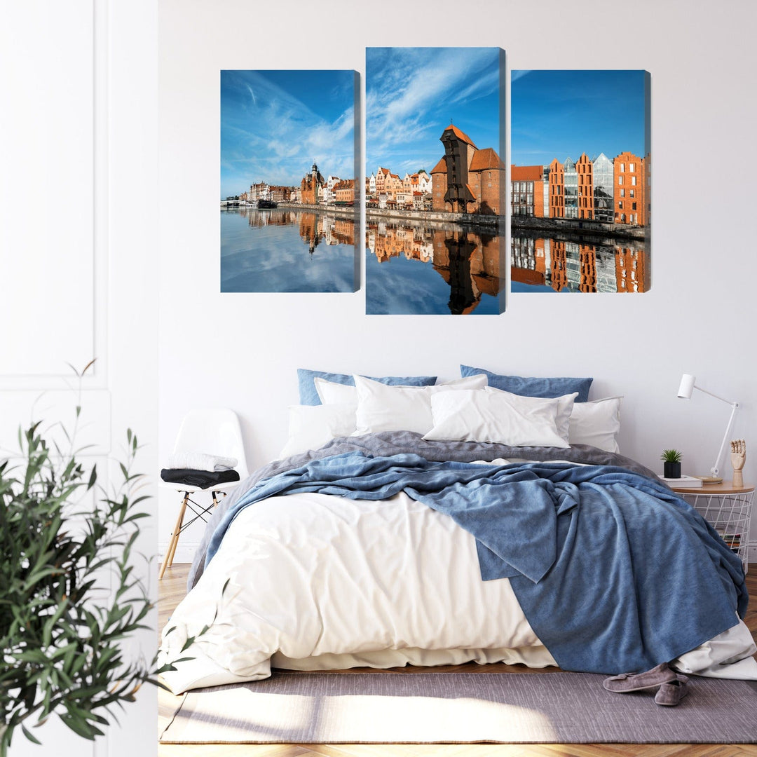 Canvas-taulut - Panoraama Gdanskista joen yli, N-2712