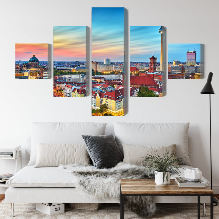 Canvas-taulut - Värikäs taivas ja panoraama Berliinistä, N-2755