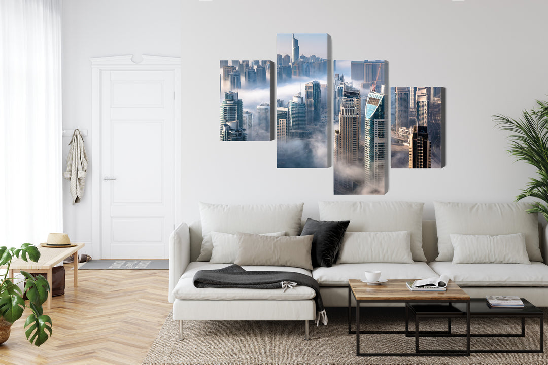 Kanva - Dubajas pilsētas panorāma miglā, N-2897