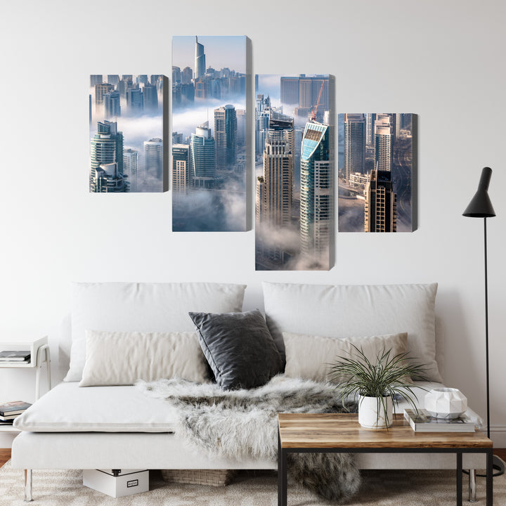 Kanva - Dubajas pilsētas panorāma miglā, N-2897