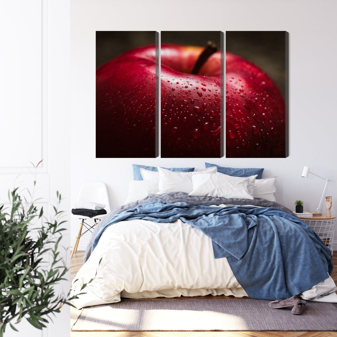 Canva - Red apple in macro scale, N-3898