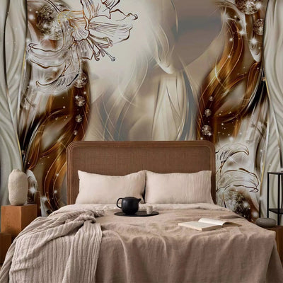 Wall Murals with elegant abstraction brown shades, 64136