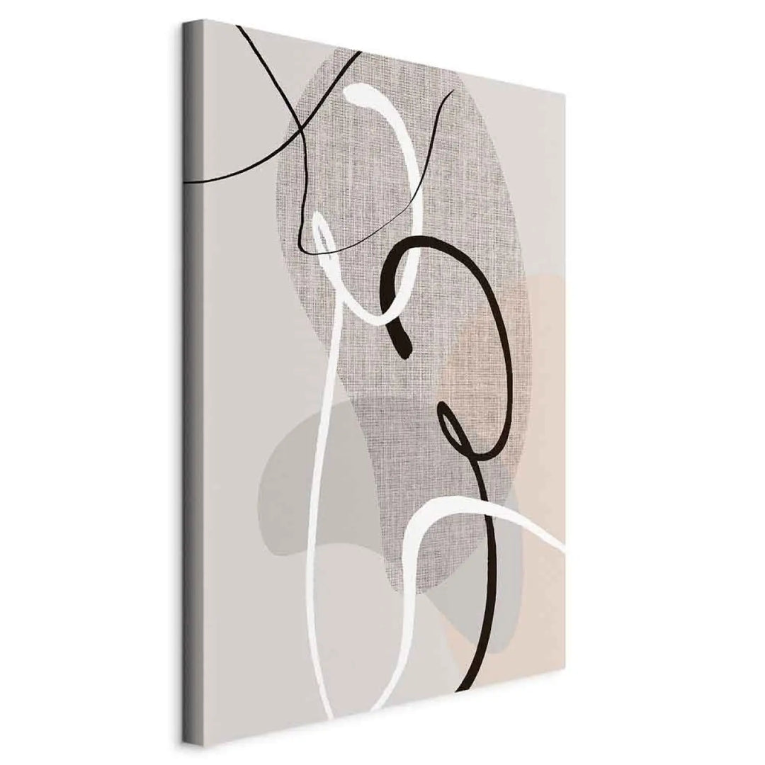 Canva With modern abstract paintings in gray shades - configuration, 128057