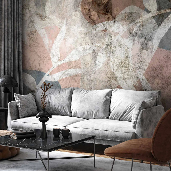 Wall Murals - Floral composition - plants and shapes as wall decoration, 148592