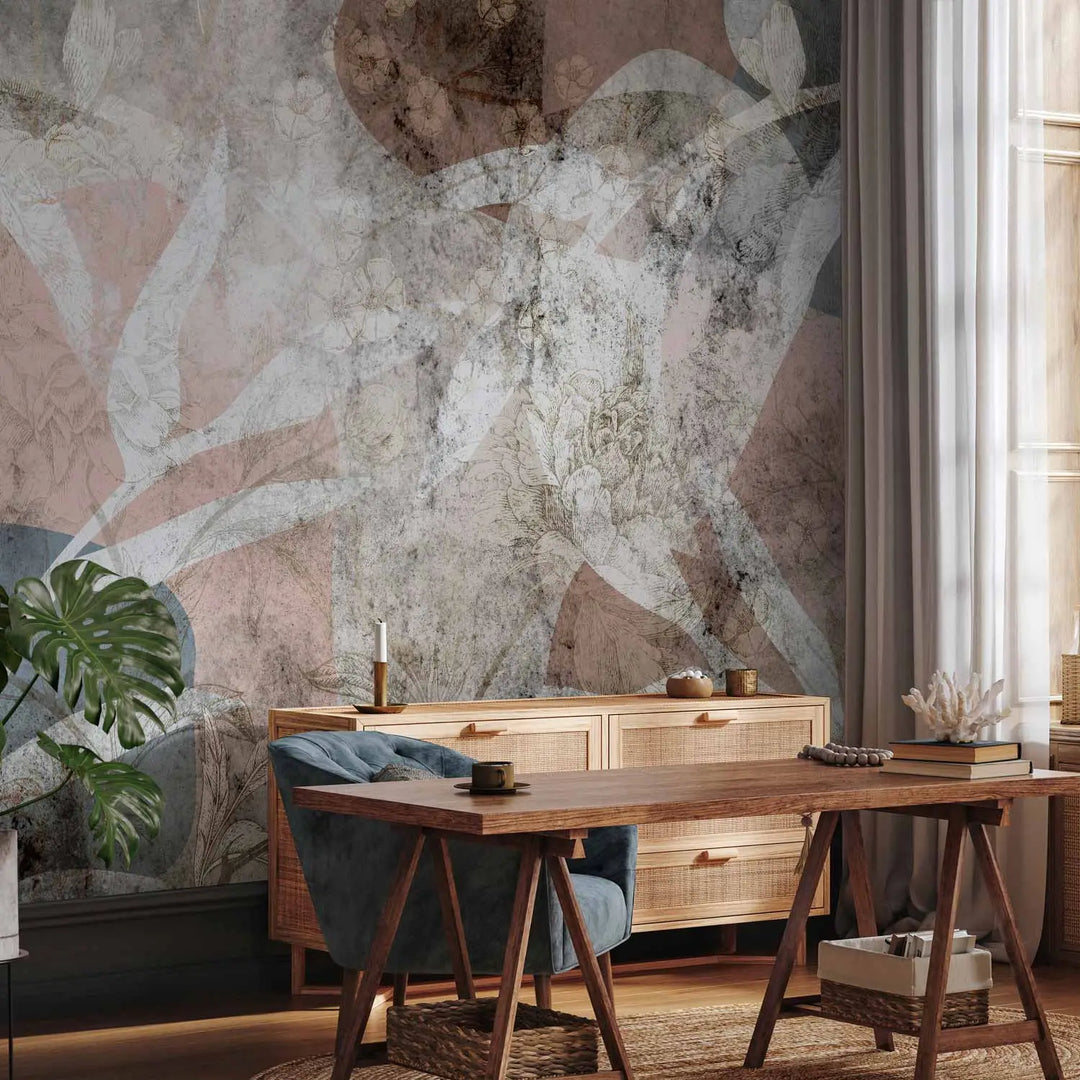 Wall Murals - Floral composition - plants and shapes as wall decoration, 148592