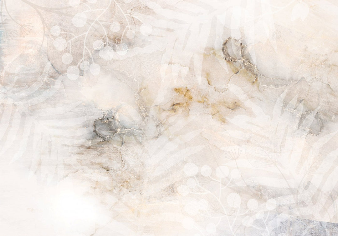 Wall Murals - Abstract marble background with leaves (cream), 148774