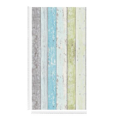 Tapetes ar koka rakstu vintage un lauku stilā - zilā, zaļā, baltā krāsā, 3206045