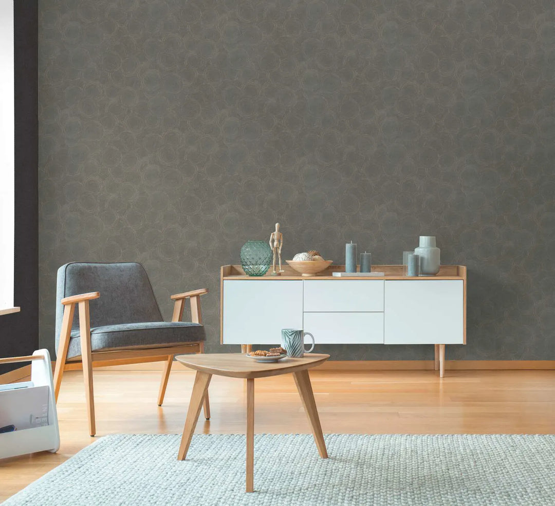 Tapetes ar apļveida rakstu un elegantiem metāliskiem akcentiem  AS Creation