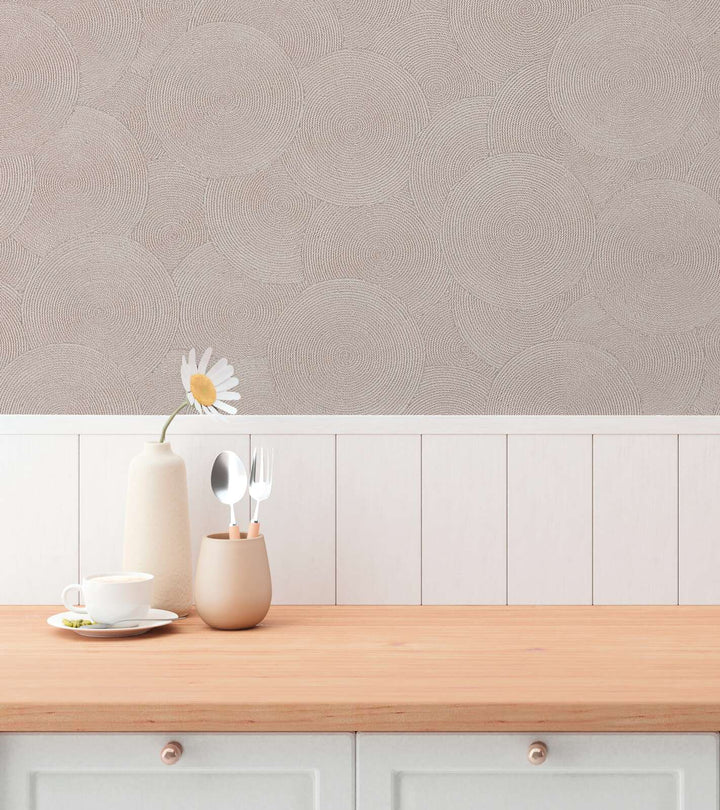 Abstraktas apļu tapetes taupe (3010627) AS Creation