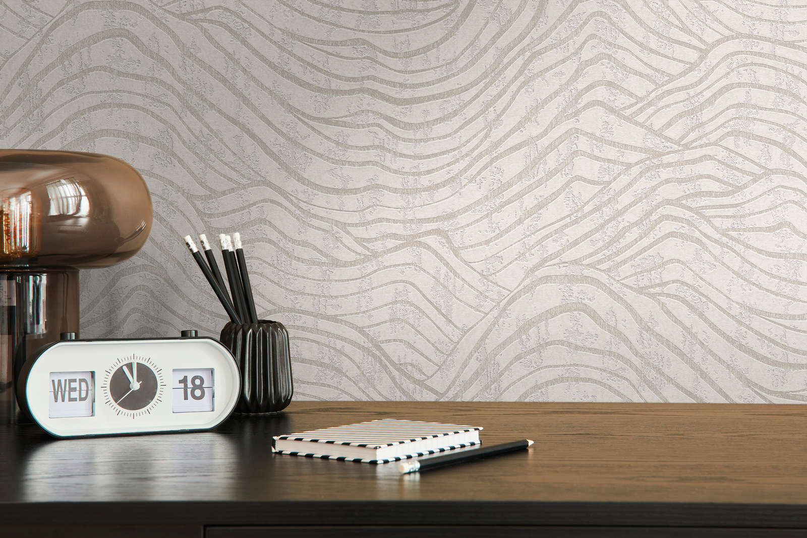 Abstraktās tapetes ar kalna rakstu maigos toņos, AS 395072 AS Creation