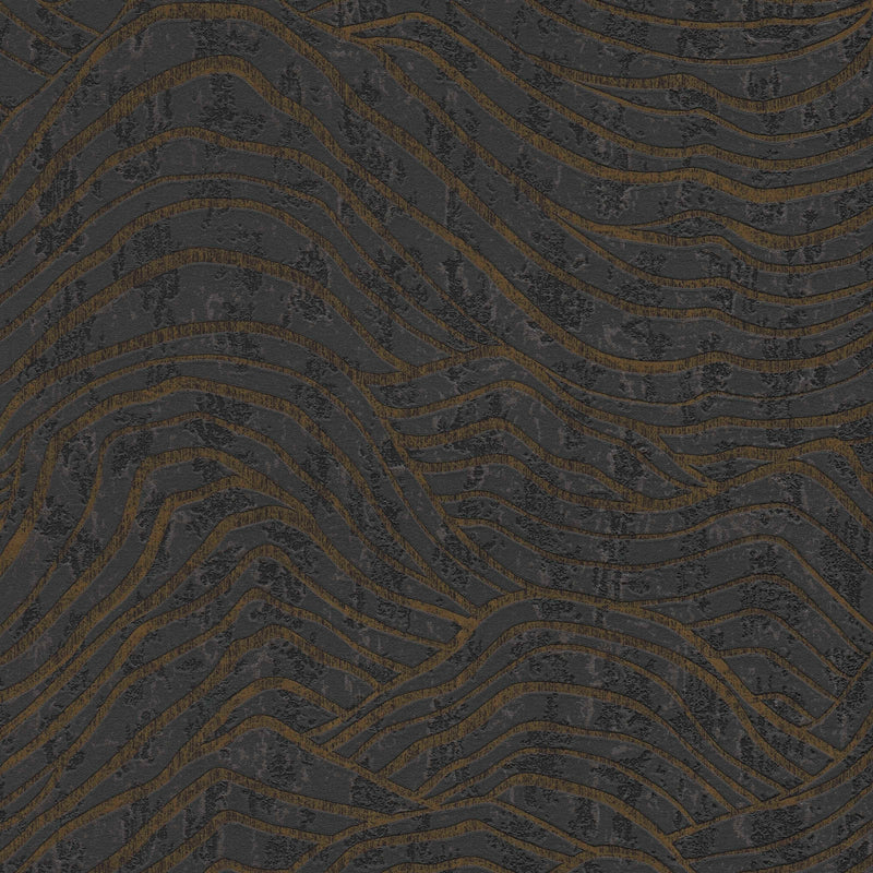 Abstraktās tapetes ar kalna rakstu melnā krāsā, 1403501 AS Creation