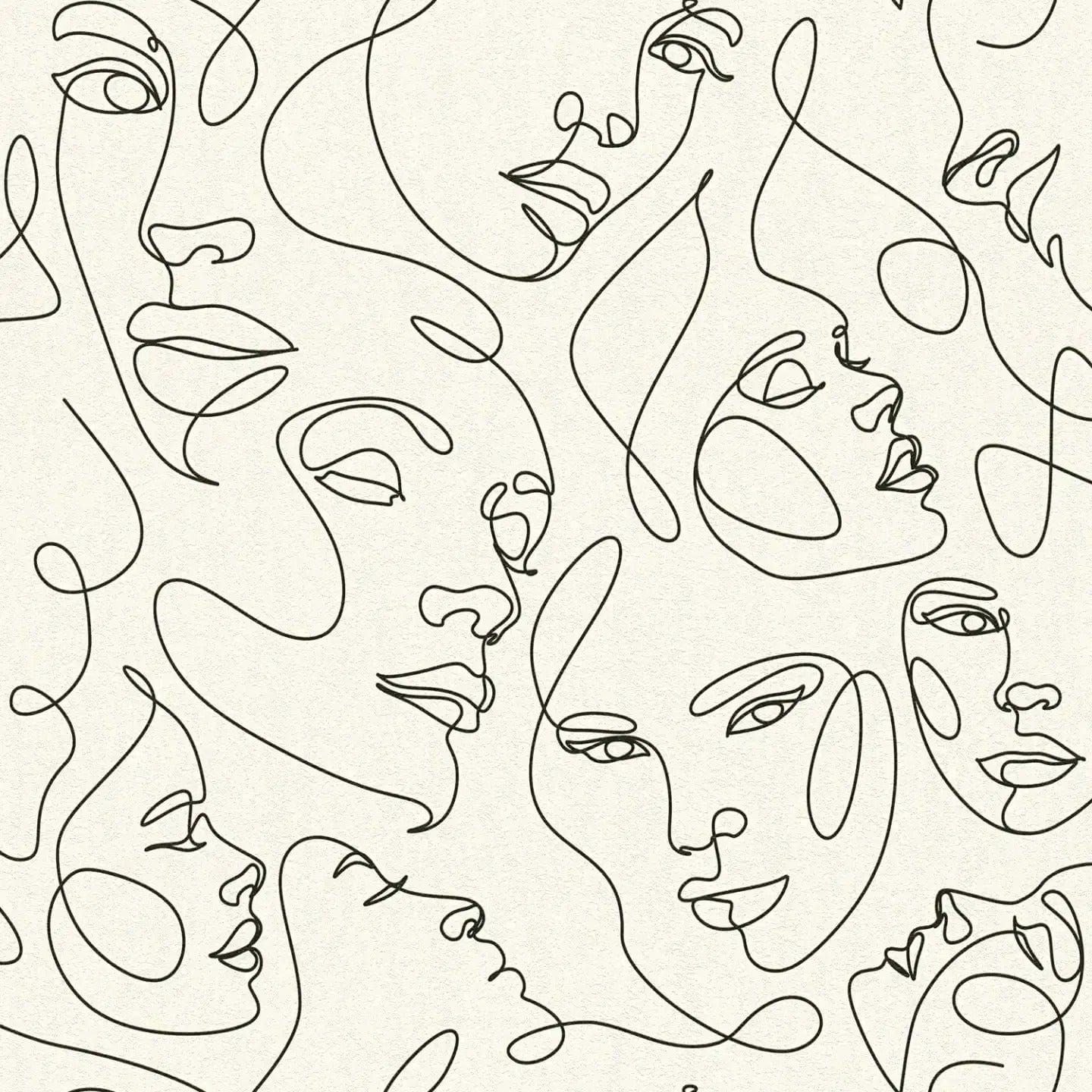 Detalizēts skats: melnbaltas abstraktas tapetes ar sejas līniju reljefu. SKU: 3012251, AS Creation.