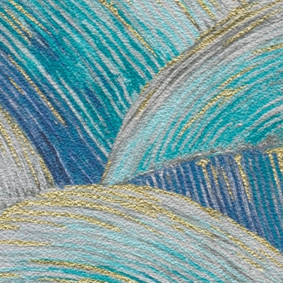 Abstraktās tapetes ar viļņu rakstu un spīduma efektu, zilā krāsā, 1373613 AS Creation