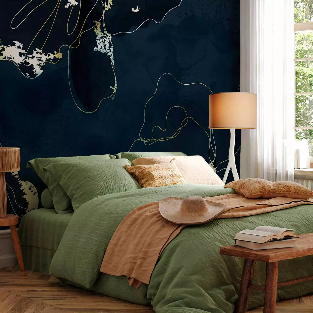 Fototapeet abstraktse mustriga tumedal taustal - Golden Beauty, 142577