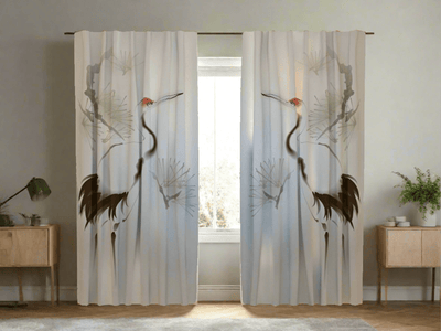 Oriental curtains - Oriental Crane Tapetenshop.lv