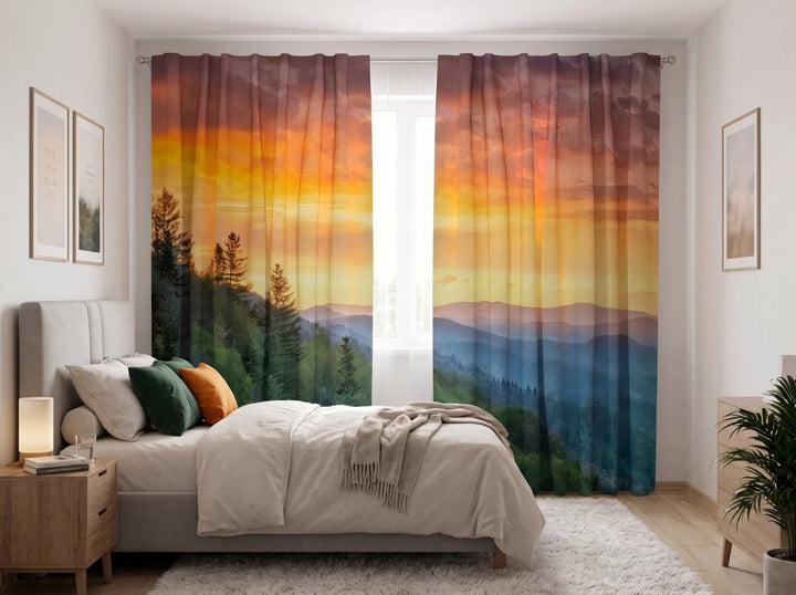 Verhot vuorilla ja auringonnousulla - Auringonnousu vuorilla