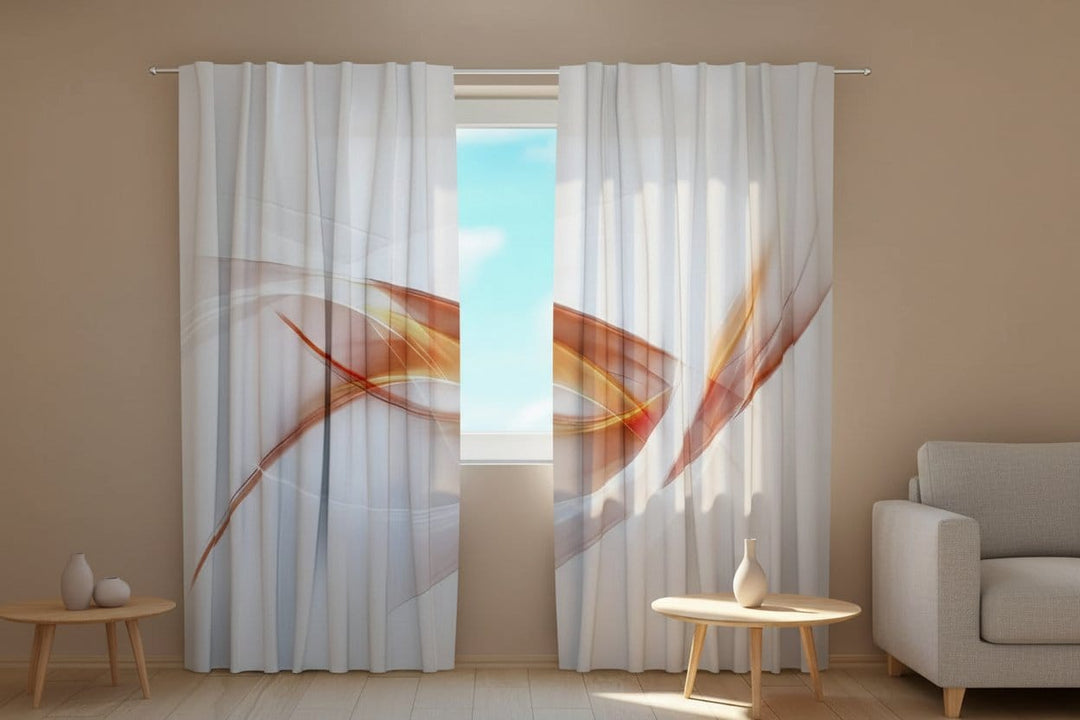 Dienas un nakts aizkari ar modernu rakstu – viļņots raksts uz balta fona Tapetenshop.lv