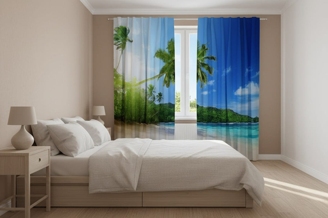 Dienas un nakts aizkari - Okeāns - viesistabai un guļamistabai Tapetenshop.lv