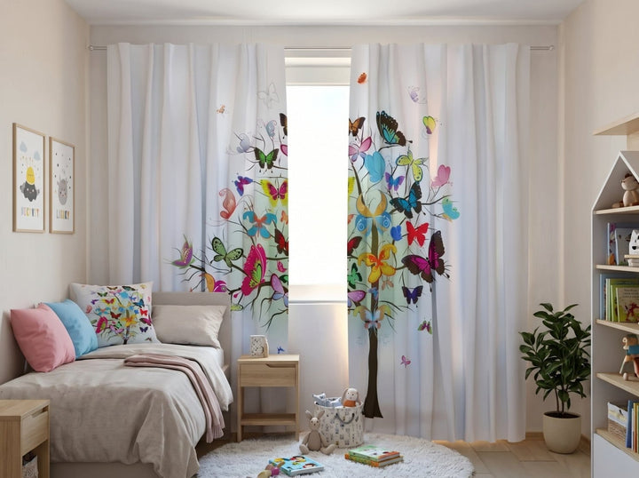 Curtains with butterflies - Butterfly tree