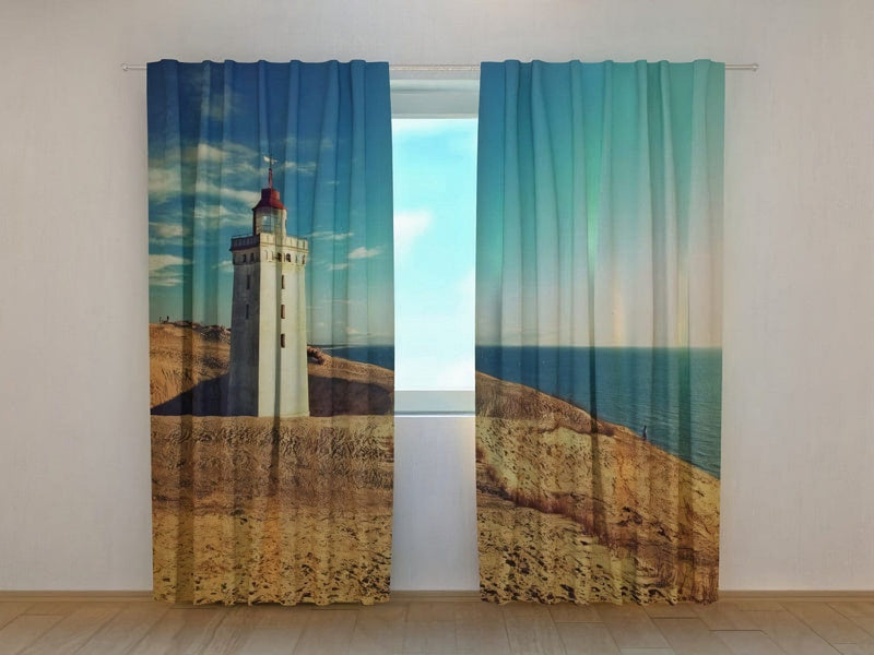 With photo curtains you can easily change the interior - the lighthouse shore on Tapetenshop.lv