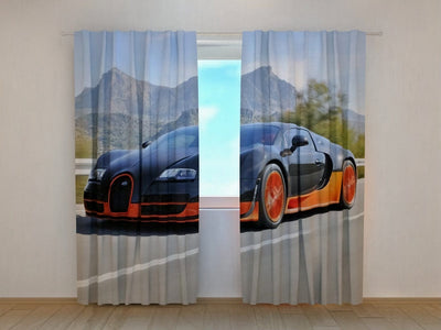 Day and night curtains for children's room - Bugatti Veyron Tapetenshop.lv