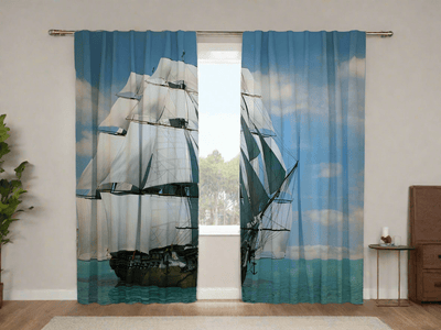 Day and night curtains with sea themes and sailing wallpaper walletenshop.lv