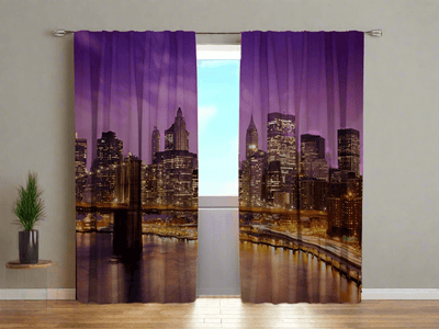 Day and night curtains for the bedroom - the sky above Manhattan Tapetenshop.lv