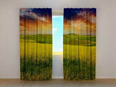 Day and night curtains for bedroom - yellow fairy tale Tapetenshop.lv