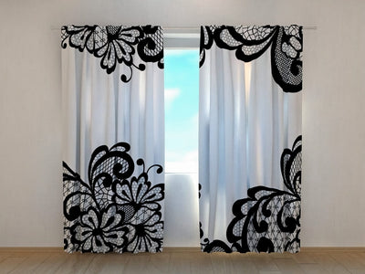 Black and white curtains on individual order - walletenshop walletenshop.lv