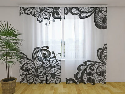 Black and white curtains on individual order - walletenshop walletenshop.lv