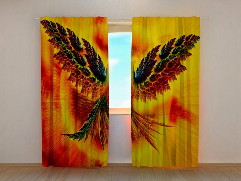 Fabulous curtains - Phoenix - Orange - order by its size on Tapetenshop.lv