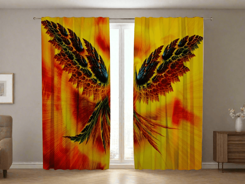 Fabulous curtains - Phoenix - Orange - order by its size on Tapetenshop.lv