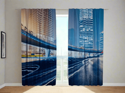 3D curtains with a realistic printed image - pedestrian bridge, Pisletta Tapetenshop.lv