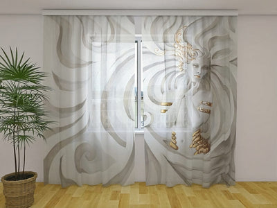 Printed curtains - Greek Relief - Modern Design - Living Room Tapetenshop.lv