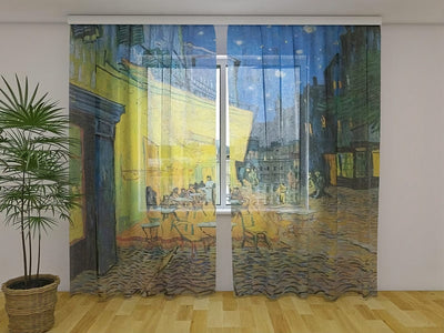 3D curtains with Vincent Van Gogh's famous "Cafe Terrace" Tapetenshop.lv