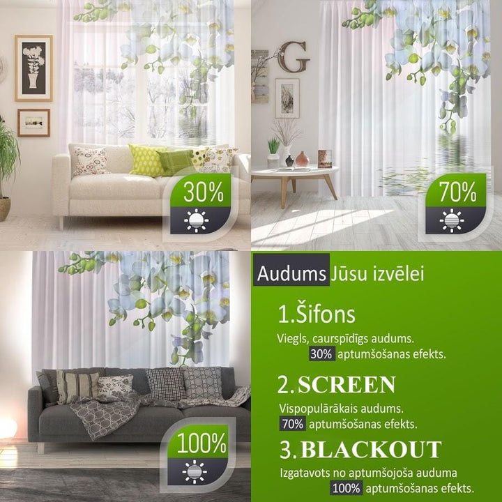 Dienas un nakts aizkari - Nakts fantāzija 180 x 140 cm (2x  90x140 cm) / SCREEN Tapetenshop.lv