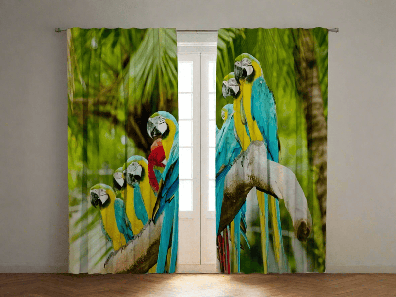 Curtains with birds, children&