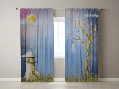 Curtains for children and children's room - a fabulous cottage - to order on Tapetenshop.lv